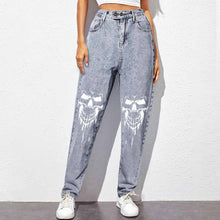 Charger l'image dans la galerie, Impression d’image unqiue Jean sarouel taille haute 9037 personnalisé avec photo logo motif texte