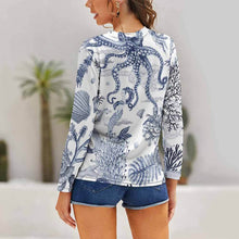 Charger l'image dans la galerie, T-shirt tee shirt à manches longues et col rond large NZ130 femme personnalisé avec photo logo et texte