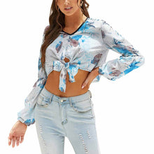 Charger l'image dans la galerie, Manche longue Knotted chemise NZ131 femme personnalisé avec photo logo et texte