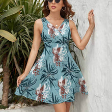 Charger l'image dans la galerie, Robe cocktail courte chic à col en V pour femme NZ022 personnalisée avec photo logo ou texte (impression d'image unique)