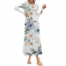 Charger l'image dans la galerie, Maxi robe à manches longues / robe de cocktail avec imprimé all-over A120 personnalisés avec photo logo ou texte