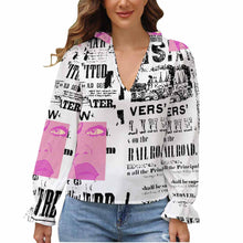 Charger l'image dans la galerie, Chemise à manches bulles GS femme personnalisée avec photo logo et image (impression d'image unique)