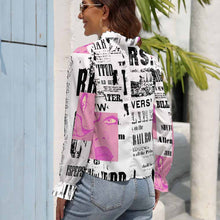Charger l'image dans la galerie, Chemise à manches bulles GS femme personnalisée avec photo logo et image (impression d'image unique)