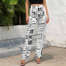 Charger l'image dans la galerie, Pantalon fluide été évasé femme LP personnalisé avec photo motif logo texte (impression d'image unique)