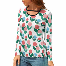 Charger l'image dans la galerie, Impression d'image unique Haut/Top à découpes à manches longues ample femme NZ05 personnalisé avec logo motif photo texte