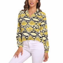 Charger l'image dans la galerie, Chemise blouse à manches longues chemisier femme décontracté HS personnalisé avec photo logo motif texte (Impression d'image unique)