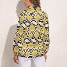 Charger l'image dans la galerie, Chemise blouse à manches longues chemisier femme décontracté HS personnalisé avec photo logo motif texte (Impression d'image unique)