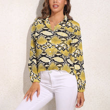 Charger l'image dans la galerie, Chemise blouse à manches longues chemisier femme décontracté HS personnalisé avec photo logo motif texte (Impression d'image unique)