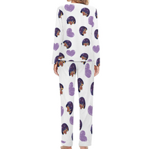 Charger l'image dans la galerie, Ensembles pyjama peignoir chemise de nuit femme BTZ personnalisé avec photo prénom (conception multi-images)