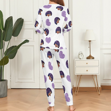 Charger l'image dans la galerie, Ensembles pyjama peignoir chemise de nuit femme BTZ personnalisé avec photo prénom (conception multi-images)