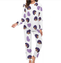 Charger l'image dans la galerie, Ensembles pyjama peignoir chemise de nuit femme BTZ personnalisé avec photo prénom (conception multi-images)