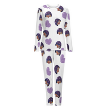 Charger l'image dans la galerie, Ensembles pyjama peignoir chemise de nuit femme BTZ personnalisé avec photo prénom (conception multi-images)