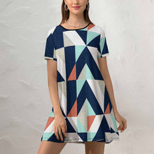 Charger l'image dans la galerie, Robe d'été à manches courtes Ample Chic Femme NZ011 impression personnalisée avec photo logo motif texte