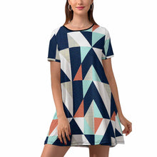 Charger l'image dans la galerie, Robe d'été à manches courtes Ample Chic Femme NZ011 impression personnalisée avec photo logo motif texte