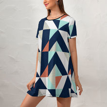 Charger l'image dans la galerie, Robe d'été à manches courtes Ample Chic Femme NZ011 impression personnalisée avec photo logo motif texte