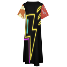 Charger l'image dans la galerie, Robe longue décontractée à manches courtes à col en V pour femmes avec poches BYQ personnalisée avec photos texte motif (conception multi-images)