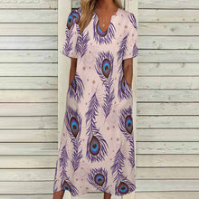 Charger l'image dans la galerie, Robe chemise longue décontractée à manches courtes et col en V avec poches pour femmes BYQ personnalisée avec photo prénom motif texte (impression d'image unique)