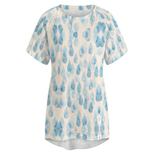 Charger l'image dans la galerie, Robe t-shirt longue à col rond pour femmes AQT à impression d'image unique Personnaliser avec le logo de texte de motif de photos