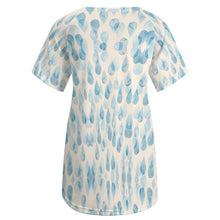 Charger l'image dans la galerie, Robe t-shirt longue à col rond pour femmes AQT à impression d'image unique Personnaliser avec le logo de texte de motif de photos