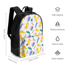 Charger l'image dans la galerie, Sac à dos avec poches sacoche pour ordinateur portable de sport sac d'école personnalisé avec photo texte prénom (conception une image)