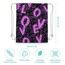 Charger l'image dans la galerie, Sac à dos en toile avec cordon de serrage (imprimer des images différentes des deux côtés) personnalisé avec photos texte motif