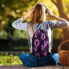 Charger l'image dans la galerie, Sac à dos en toile avec cordon de serrage (imprimer des images différentes des deux côtés) personnalisé avec photos texte motif