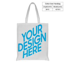 Charger l'image dans la galerie, Sac fourre-tout en coton et lin personnalisé avec photo texte 38*42cm (impression recto-verso)