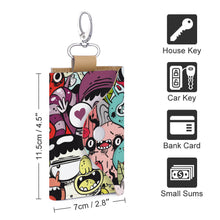 Charger l'image dans la galerie, étui clés en cuir personnalisé avec photo texte prénom pour femme homme