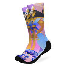 Charger l'image dans la galerie, Chaussettes longues en coton à fond noir FS0808003 Personnalisé