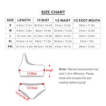Charger l'image dans la galerie, Ensemble de bikini bustier / Haut de bikini à une épaule femme sexy BK2078 personnalisé avec photo logo motif texte