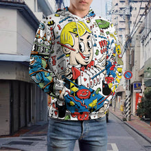 Charger l'image dans la galerie, Sweat pull à capuche homme personnalisé avec photo texte (impression complète)