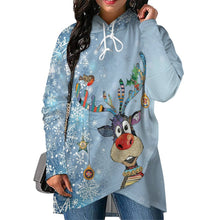 Charger l'image dans la galerie, Sweat pull à capuche long Sweatshirt Ourlet Irrégulier femme personnalisé avec photo logo texte motif (impression d'image unique)