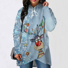 Charger l'image dans la galerie, Sweat pull à capuche long Sweatshirt Ourlet Irrégulier femme personnalisé avec photo logo texte motif (impression d'image unique)