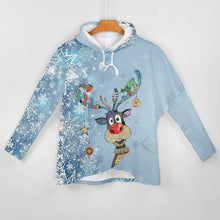 Charger l'image dans la galerie, Sweat pull à capuche long Sweatshirt Ourlet Irrégulier femme personnalisé avec photo logo texte motif (impression d'image unique)