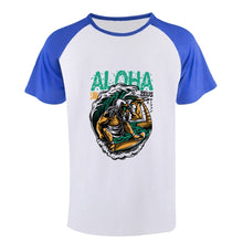 Charger l'image dans la galerie, T-shirt tee shirt Raglan à manches courtes en coton pour homme personnalisé avec photo texte