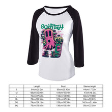 Charger l'image dans la galerie, T-shirt Raglan à manches longues en coton femme personnalisé avec photo motif image logo texte
