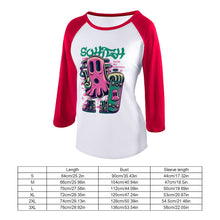 Charger l'image dans la galerie, T-shirt Raglan à manches longues en coton femme personnalisé avec photo motif image logo texte