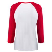 Charger l'image dans la galerie, T-shirt Raglan à manches longues en coton femme personnalisé avec photo motif image logo texte