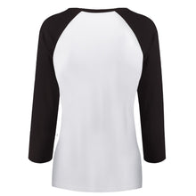Charger l'image dans la galerie, T-shirt Raglan à manches longues en coton femme personnalisé avec photo motif image logo texte