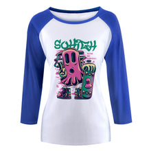 Charger l'image dans la galerie, T-shirt Raglan à manches longues en coton femme personnalisé avec photo motif image logo texte