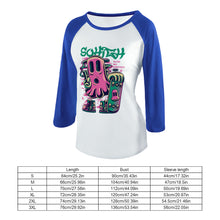 Charger l'image dans la galerie, T-shirt Raglan à manches longues en coton femme personnalisé avec photo motif image logo texte