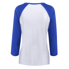 Charger l'image dans la galerie, T-shirt Raglan à manches longues en coton femme personnalisé avec photo motif image logo texte
