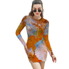 Charger l'image dans la galerie, Robe moulante à manches longues pour femmes T10 personnalisée avec photos texte (impression d'image unique)