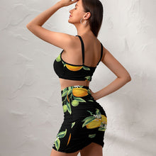 Charger l'image dans la galerie, Ensemble de jupe et haut deux-pièces décontractés femme NZ018 personnalisé avec photo logo texte motif