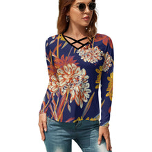 Charger l'image dans la galerie, T-shirt à manches longues et col en V pour femme NZ118 personnalisez le design avec vos photos/photos ou votre nom