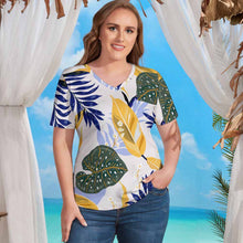 Charger l'image dans la galerie, Chemise à Manches courtes T-shirt Col en V Ample Femme NZ109 impression personnalisé avec texte photo logo motif