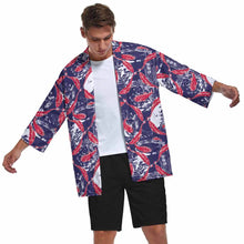 Charger l'image dans la galerie, Veste style kimono ample moderne homme ZS904 personnalisée avec photo texte motif