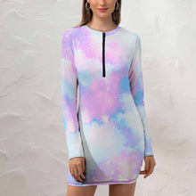 Charger l'image dans la galerie, Robe moulante courte chic avec bras complet NZ017 femmes personnalisée avec photo texte