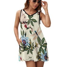 Charger l'image dans la galerie, Robe d'été sans manches avec décolleté en V avec poches NZ012 femme personnalisée avec photo motif logo texte (impression d'image unique)