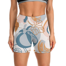 Charger l'image dans la galerie, Short de yoga sport taille haute pour femme Y10A personnalisé et design avec photos motifs ou texte